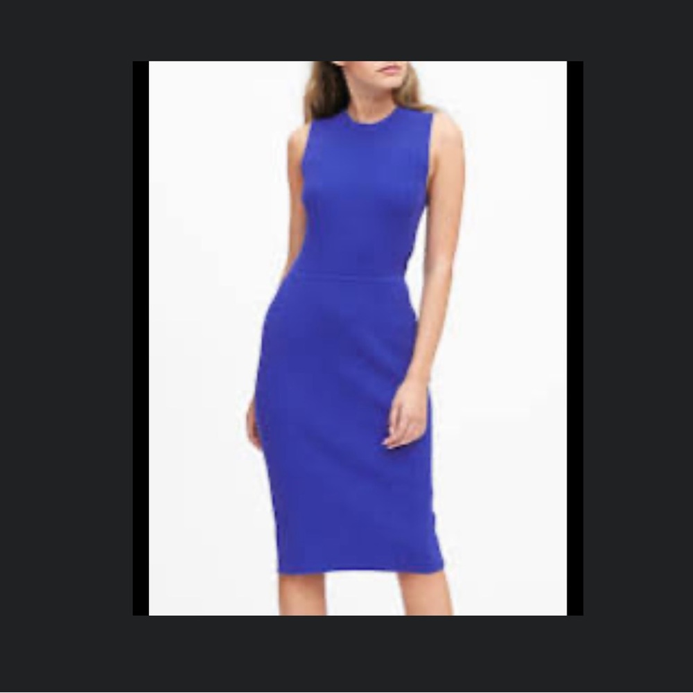Banana Republic Ribbed Sweater Sheath Dress - cobalt Blue